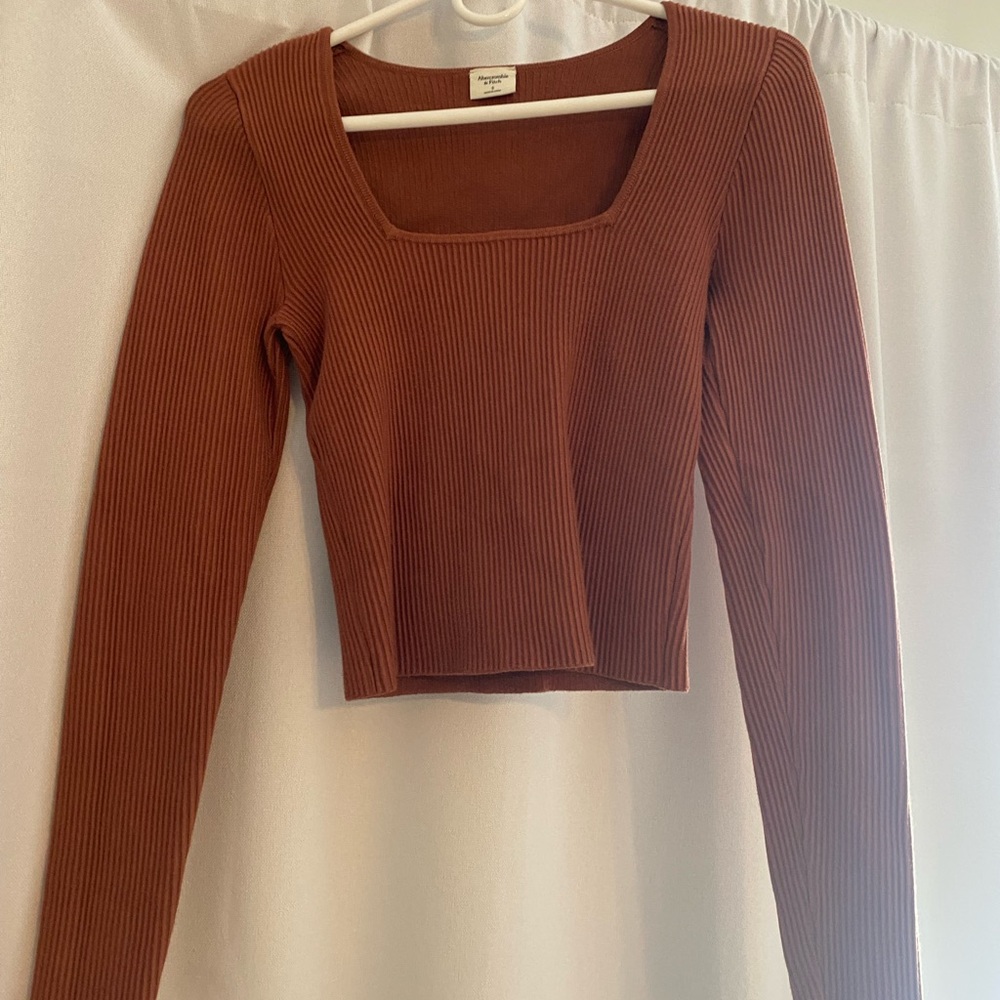 Abercrombie Cropped Sweater - Brown - Size Small